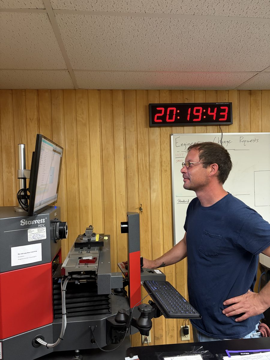 Nick at the optical comparator